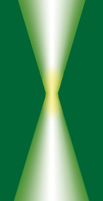 una clessidra verde e bianca